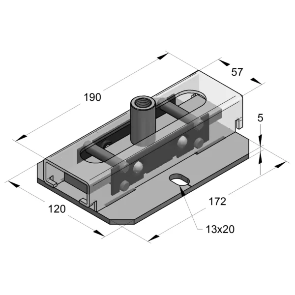 TekSpan Modular Steel Frames System TekSpan® Roller Bearing Axial Pipe Slide M12 2